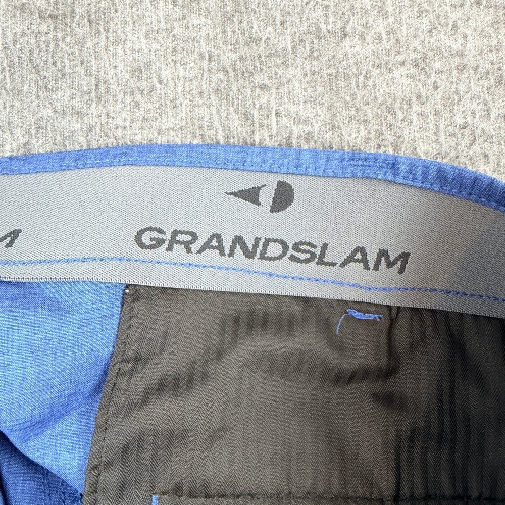 Grand Slam Golf Shorts Men's 36 Blue Performance Stretch Flat Front Casual - Picture 3 of 14